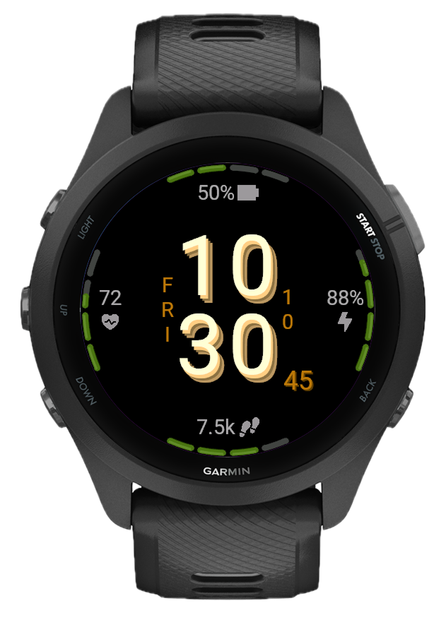 3D Time watch face on Garmin watch