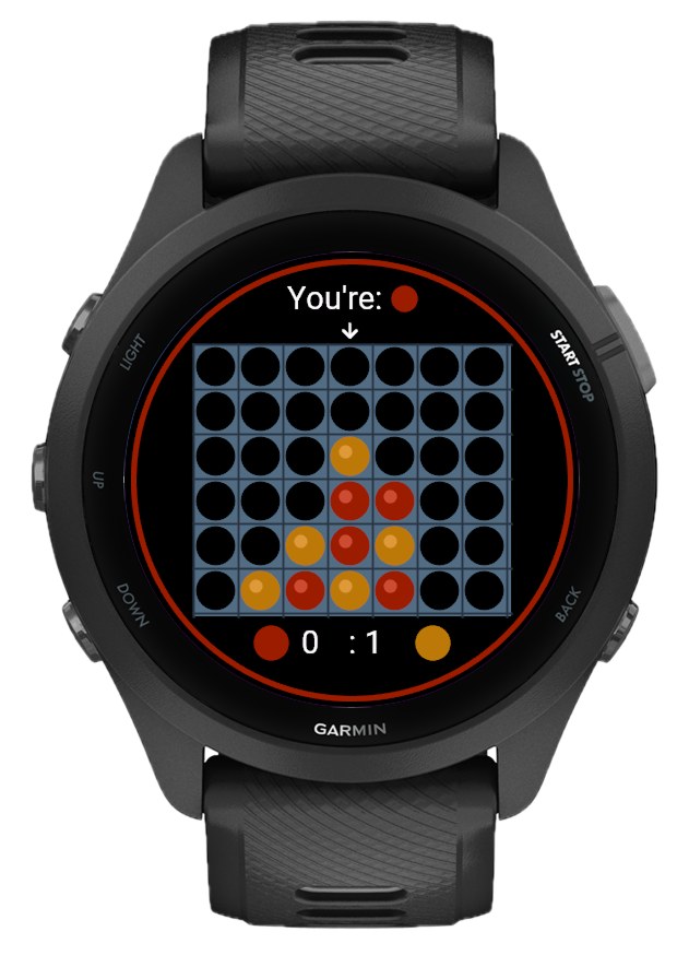 Connect 4 on Garmin watch