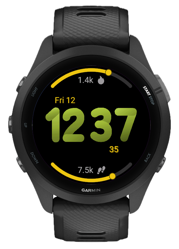 Gradient watch face on Garmin watch