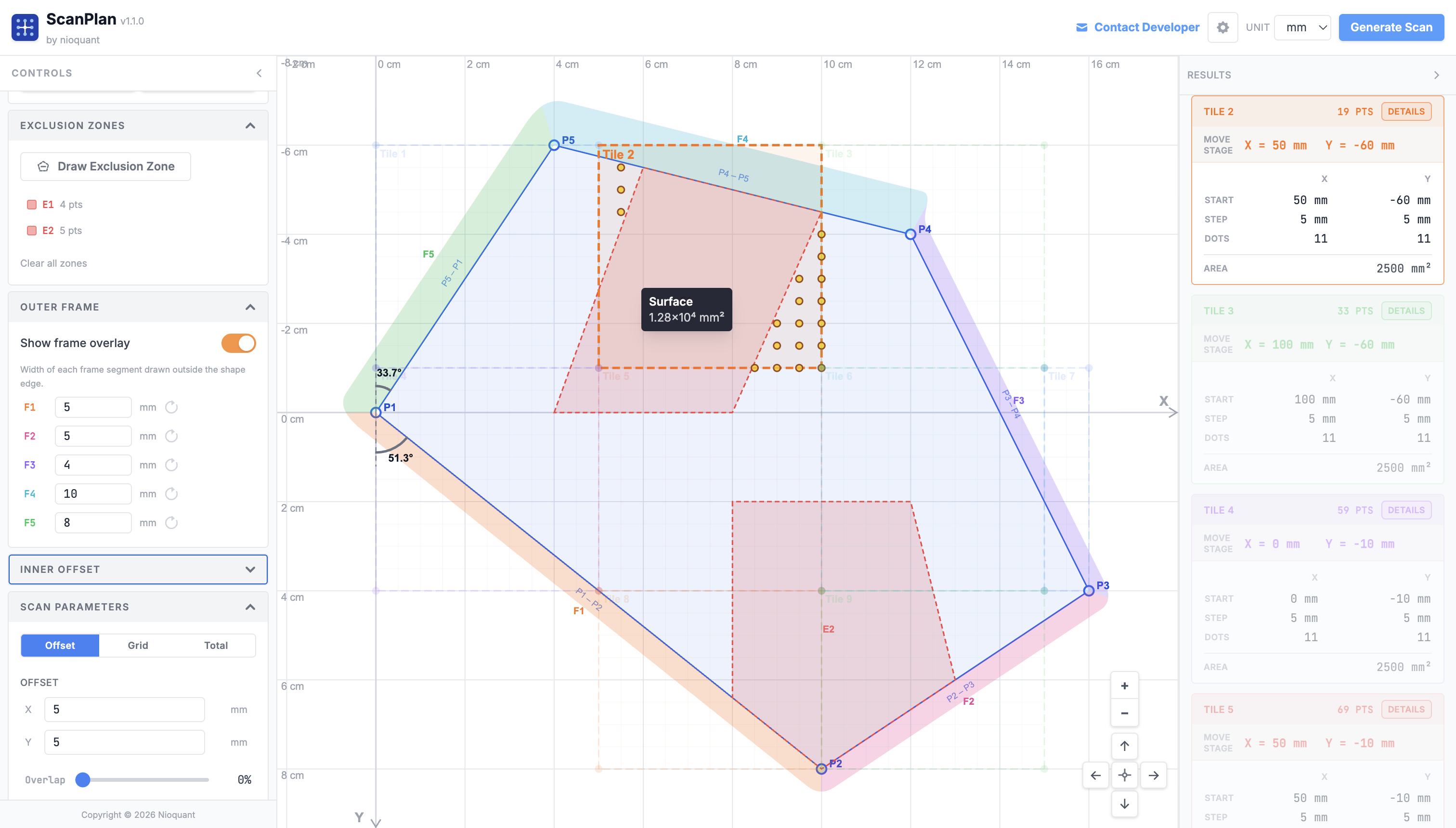 ScanPlan – microscope scan grid planner interface