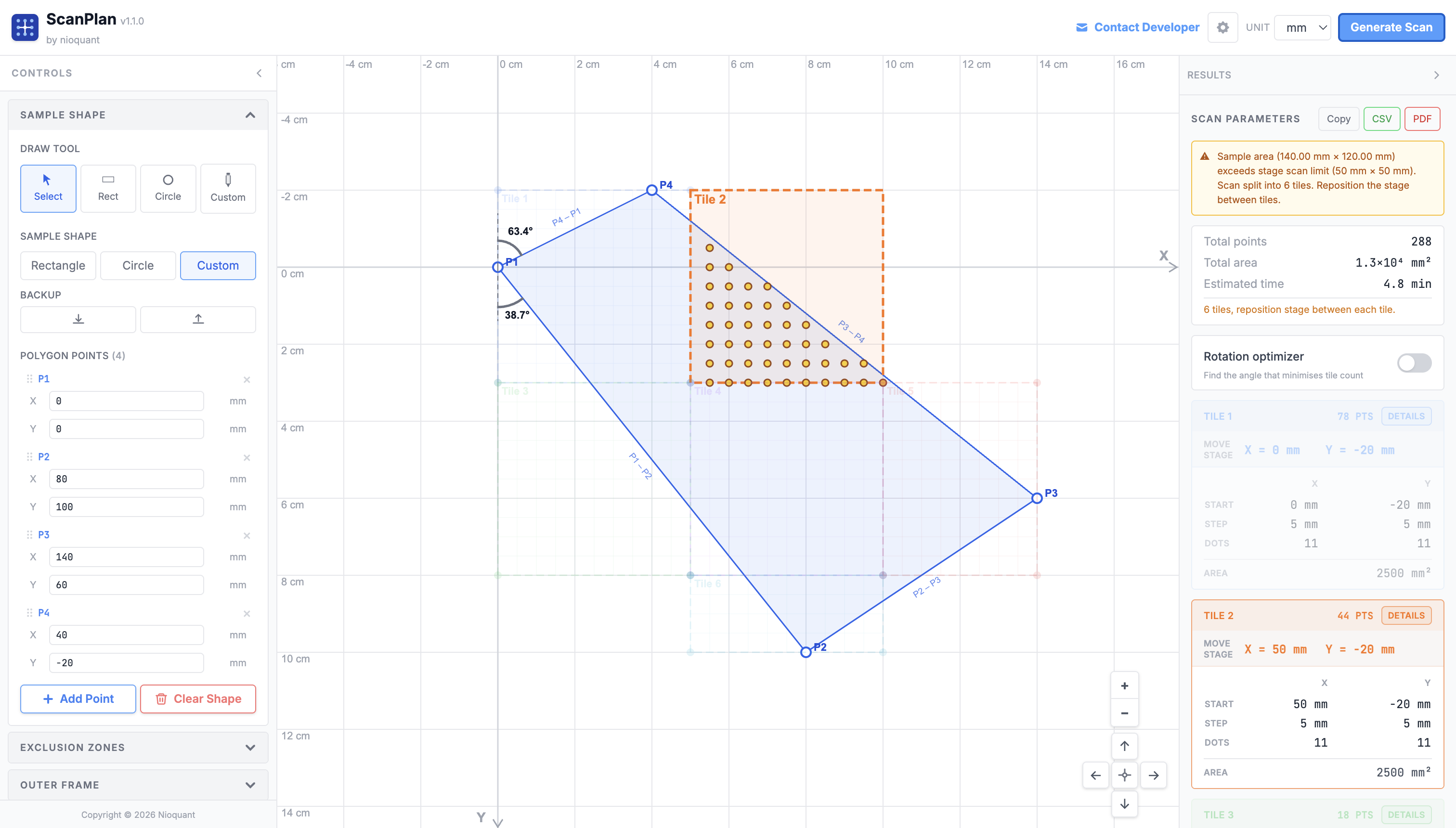 Rotation optimizer with alignment angles at P1